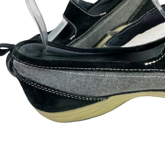 Lands End Womens Mary Janes Loafers Flats Sporty Casual Gray Black Shoes sz 8.5 - Picture 13 of 16